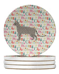 Safari #2 Cat Christmas Large Sandstone Coasters Pack of 4