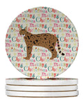 Savannah #1 Cat Christmas Large Sandstone Coasters Pack of 4