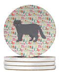 Scottish Fold #1 Cat Christmas Large Sandstone Coasters Pack of 4