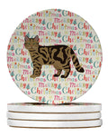 Scottish Straight #2 Cat Christmas Large Sandstone Coasters Pack of 4