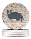 Selkirk Rex #1 Cat Christmas Large Sandstone Coasters Pack of 4