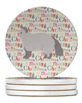 Selkirk Rex #2 Cat Christmas Large Sandstone Coasters Pack of 4