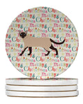 Siamese Traditional #2 Cat Christmas Large Sandstone Coasters Pack of 4