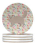 Siberian Forest #2 Cat Christmas Large Sandstone Coasters Pack of 4