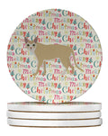 Singapura Cat Christmas Large Sandstone Coasters Pack of 4