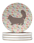 Skookum #2 Cat Christmas Large Sandstone Coasters Pack of 4