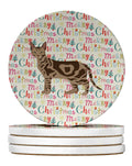 Sokoke Cat Christmas Large Sandstone Coasters Pack of 4