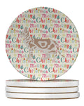 Sokoke #2 Cat Christmas Large Sandstone Coasters Pack of 4