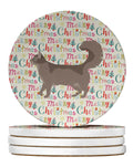 Somali #2 Cat Christmas Large Sandstone Coasters Pack of 4