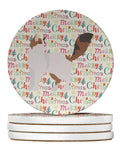 Turkish Van Cat Christmas Large Sandstone Coasters Pack of 4
