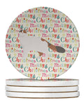Turkish Van #2 Cat Christmas Large Sandstone Coasters Pack of 4