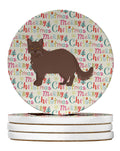 York Chocolate #1 Cat Christmas Large Sandstone Coasters Pack of 4