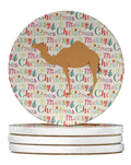 Arabian Camel Dromedary Christmas Large Sandstone Coasters Pack of 4