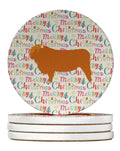 Highland Cow Christmas Large Sandstone Coasters Pack of 4