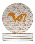 Guernsey Cow Christmas Large Sandstone Coasters Pack of 4