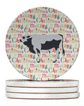 Hungarian Grey Steppe Cow Christmas Large Sandstone Coasters Pack of 4