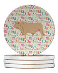 Charolais Cow Christmas Large Sandstone Coasters Pack of 4