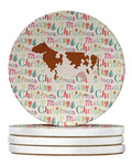 Ayrshire Cow Christmas Large Sandstone Coasters Pack of 4