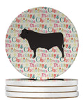 Black Angus Cow Christmas Large Sandstone Coasters Pack of 4
