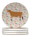 Jersey Cow Christmas Large Sandstone Coasters Pack of 4