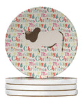 Malvi Cow Christmas Large Sandstone Coasters Pack of 4