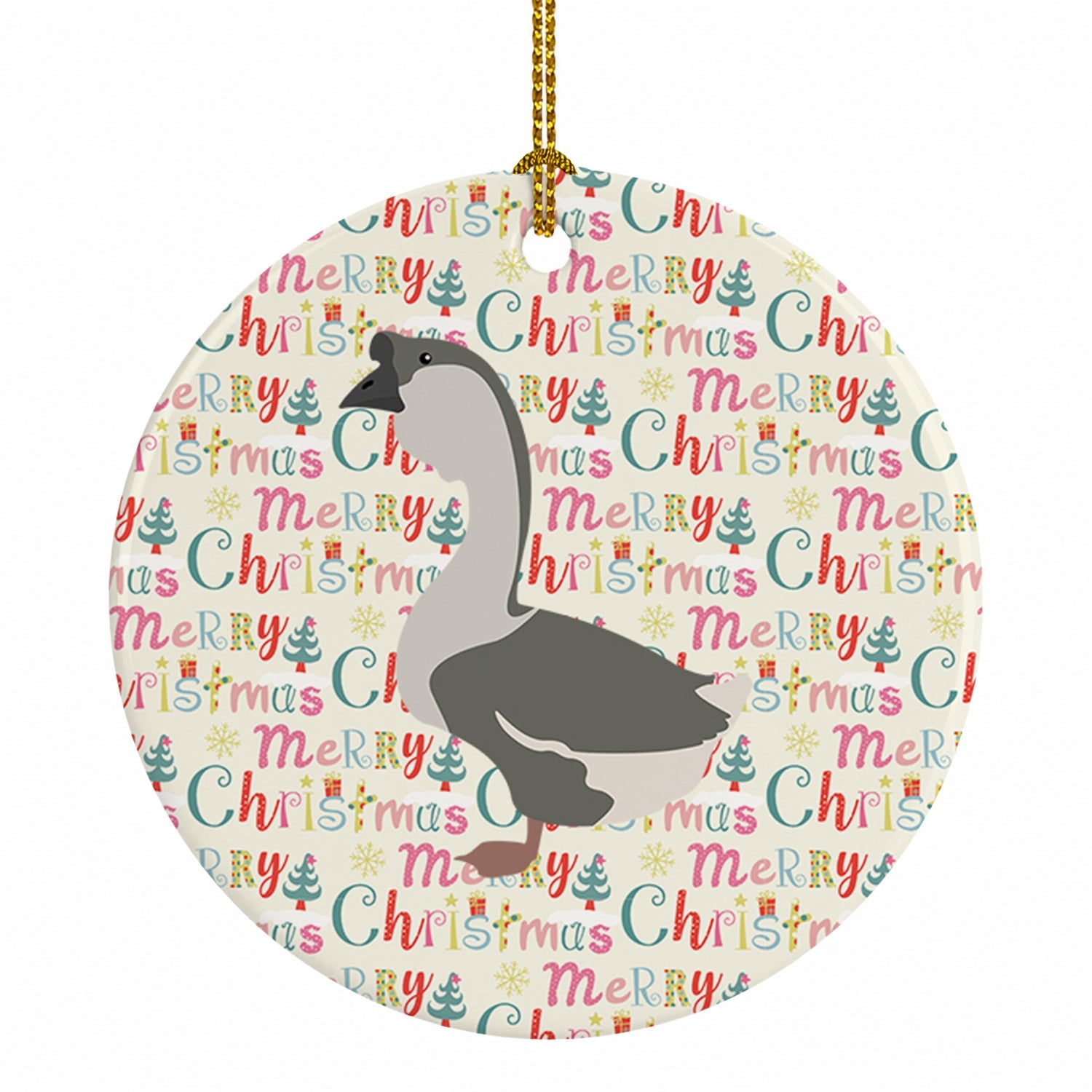African Goose Christmas Ceramic Ornament Christmas Tree Hanging Decorations for Home Christmas Holiday, Party, Gift, 3 in, Multicolor
