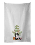 Bernese Mountain Dog Puppy #1 Christmas Kitchen Towel Set of 2 White Dish Towels Decorative Bathroom Hand towel for Hand, Face, Hair, Yoga, Tea, Dishcloth, 19 X 28", White