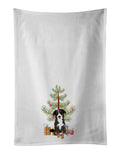 Bernese Mountain Dog Puppy #2 Christmas Kitchen Towel Set of 2 White Dish Towels Decorative Bathroom Hand towel for Hand, Face, Hair, Yoga, Tea, Dishcloth, 19 X 28", White
