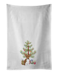 Chihuahua Chocolate and White #1 Christmas Kitchen Towel Set of 2 White Dish Towels Decorative Bathroom Hand towel for Hand, Face, Hair, Yoga, Tea, Dishcloth, 19 X 28", White