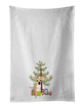Chihuahua Gold and White Christmas Kitchen Towel Set of 2 White Dish Towels Decorative Bathroom Hand towel for Hand, Face, Hair, Yoga, Tea, Dishcloth, 19 X 28", White