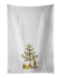 Chihuahua Silver and Tan Christmas Kitchen Towel Set of 2 White Dish Towels Decorative Bathroom Hand towel for Hand, Face, Hair, Yoga, Tea, Dishcloth, 19 X 28", White