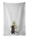Doodle Black #3 Christmas Kitchen Towel Set of 2 White Dish Towels Decorative Bathroom Hand towel for Hand, Face, Hair, Yoga, Tea, Dishcloth, 19 X 28", White