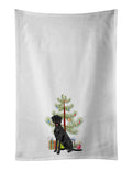 Doodle Black and Tan Christmas Kitchen Towel Set of 2 White Dish Towels Decorative Bathroom Hand towel for Hand, Face, Hair, Yoga, Tea, Dishcloth, 19 X 28", White