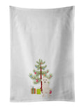 Doodle Cream #2 Christmas Kitchen Towel Set of 2 White Dish Towels Decorative Bathroom Hand towel for Hand, Face, Hair, Yoga, Tea, Dishcloth, 19 X 28", White
