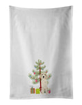 Doodle Cream #7 Christmas Kitchen Towel Set of 2 White Dish Towels Decorative Bathroom Hand towel for Hand, Face, Hair, Yoga, Tea, Dishcloth, 19 X 28", White