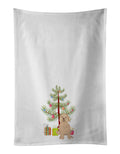 Doodle Fawn #1 Christmas Kitchen Towel Set of 2 White Dish Towels Decorative Bathroom Hand towel for Hand, Face, Hair, Yoga, Tea, Dishcloth, 19 X 28", White