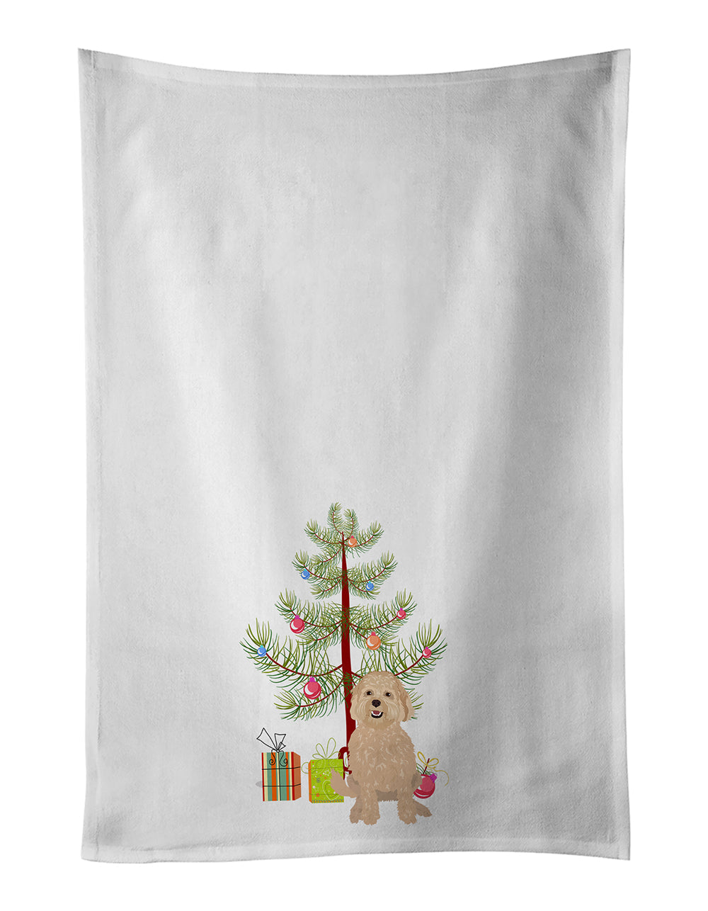 Doodle Fawn #1 Christmas Kitchen Towel Set of 2 White Dish Towels Decorative Bathroom Hand towel for Hand, Face, Hair, Yoga, Tea, Dishcloth, 19 X 28", White