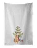 Doodle Fawn #3 Christmas Kitchen Towel Set of 2 White Dish Towels Decorative Bathroom Hand towel for Hand, Face, Hair, Yoga, Tea, Dishcloth, 19 X 28", White