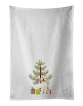 Doodle Red #2 Christmas Kitchen Towel Set of 2 White Dish Towels Decorative Bathroom Hand towel for Hand, Face, Hair, Yoga, Tea, Dishcloth, 19 X 28", White