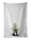 English Bulldog Black and White Christmas Kitchen Towel Set of 2 White Dish Towels Decorative Bathroom Hand towel for Hand, Face, Hair, Yoga, Tea, Dishcloth, 19 X 28", White