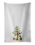 English Bulldog Chocolate Tan Christmas Kitchen Towel Set of 2 White Dish Towels Decorative Bathroom Hand towel for Hand, Face, Hair, Yoga, Tea, Dishcloth, 19 X 28", White