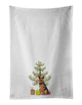 German Shepherd Red Sable Christmas Kitchen Towel Set of 2 White Dish Towels Decorative Bathroom Hand towel for Hand, Face, Hair, Yoga, Tea, Dishcloth, 19 X 28", White
