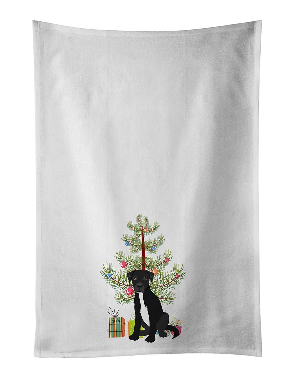 Pit Bull Black #1 Christmas Kitchen Towel Set of 2 White Dish Towels Decorative Bathroom Hand towel for Hand, Face, Hair, Yoga, Tea, Dishcloth, 19 X 28", White
