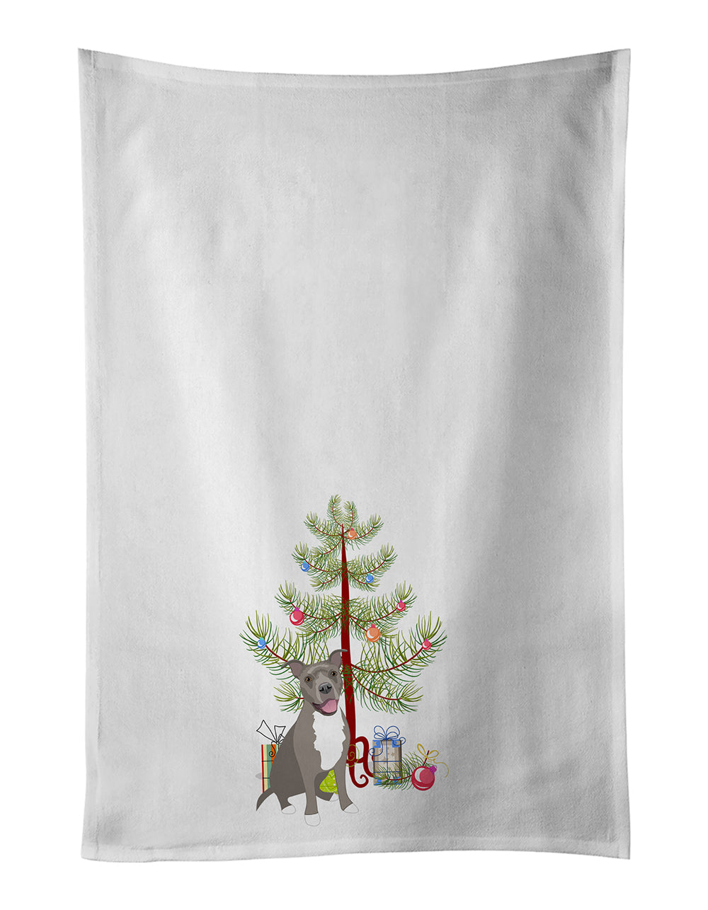 Pit Bull Blue #1 Christmas Kitchen Towel Set of 2 White Dish Towels Decorative Bathroom Hand towel for Hand, Face, Hair, Yoga, Tea, Dishcloth, 19 X 28", White