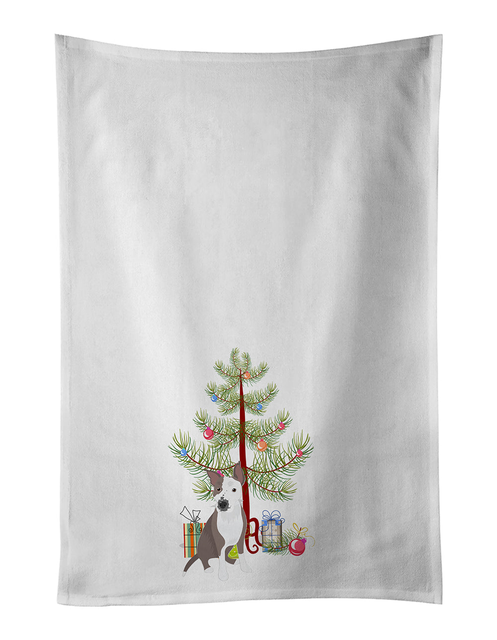 Pit Bull Blue #4 Christmas Kitchen Towel Set of 2 White Dish Towels Decorative Bathroom Hand towel for Hand, Face, Hair, Yoga, Tea, Dishcloth, 19 X 28", White