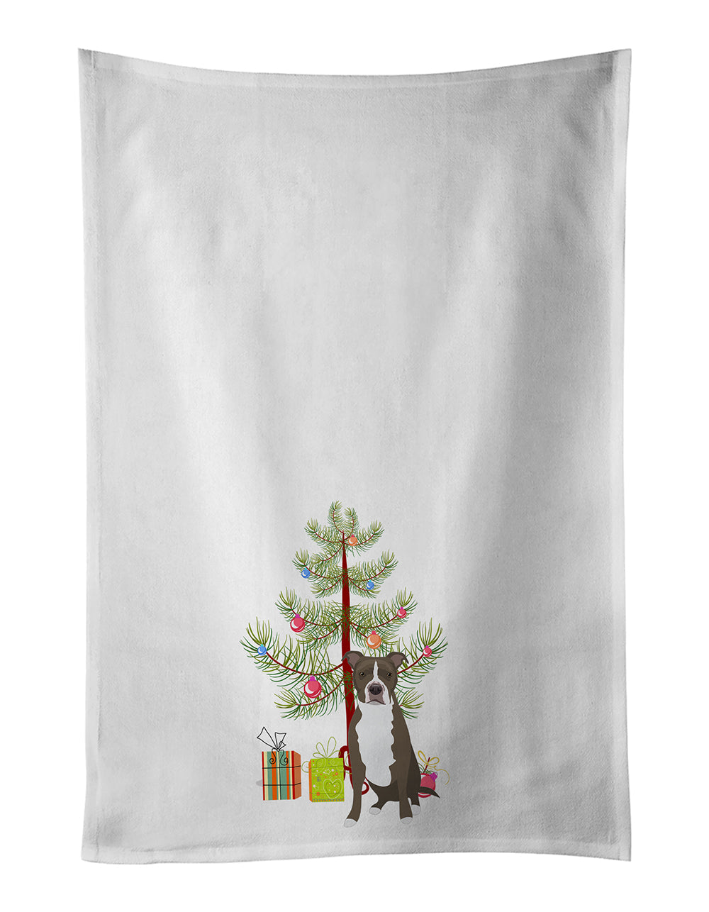 Pit Bull Blue #6 Christmas Kitchen Towel Set of 2 White Dish Towels Decorative Bathroom Hand towel for Hand, Face, Hair, Yoga, Tea, Dishcloth, 19 X 28", White