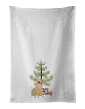 Pit Bull Fawn #1 Christmas Kitchen Towel Set of 2 White Dish Towels Decorative Bathroom Hand towel for Hand, Face, Hair, Yoga, Tea, Dishcloth, 19 X 28", White