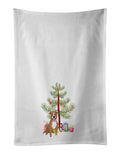 Pit Bull Fawn #2 Christmas Kitchen Towel Set of 2 White Dish Towels Decorative Bathroom Hand towel for Hand, Face, Hair, Yoga, Tea, Dishcloth, 19 X 28", White