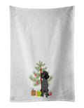 Poodle Standard Black Christmas Kitchen Towel Set of 2 White Dish Towels Decorative Bathroom Hand towel for Hand, Face, Hair, Yoga, Tea, Dishcloth, 19 X 28", White