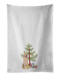 Poodle Standard Cafe Au Lait Christmas Kitchen Towel Set of 2 White Dish Towels Decorative Bathroom Hand towel for Hand, Face, Hair, Yoga, Tea, Dishcloth, 19 X 28", White